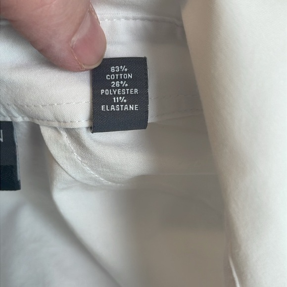 Van Heusen White Flex Slim Fit Button Down Dress Shirt Size 15-151/2 32/33 M - Picture 4 of 5
